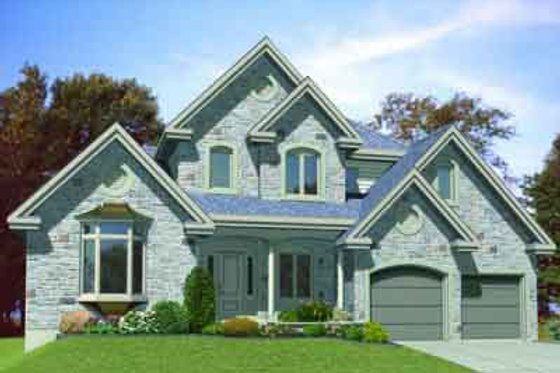 Exterior - Front Elevation for European House Plan #138-161 - 3 bed, 1.5 bath