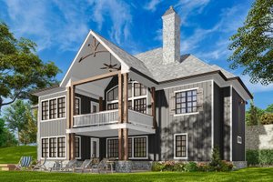 Exterior - Rear Elevation for Craftsman House Plan #54-435 - 3 bed, 2.5 bath