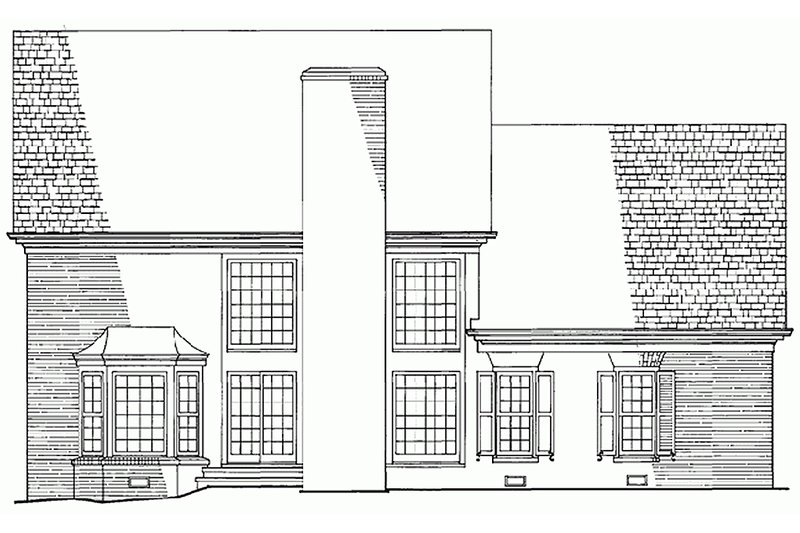 Home Plan - Rear view - 2800 square foot Colonial home