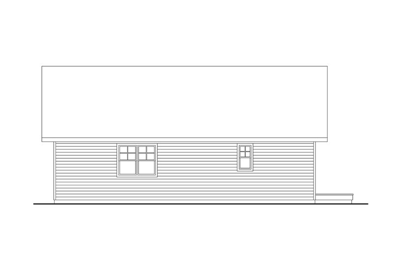 House Blueprint - Exterior - Rear Elevation for Farmhouse House Plan #124-1466 - 2 bed, 1 bath
