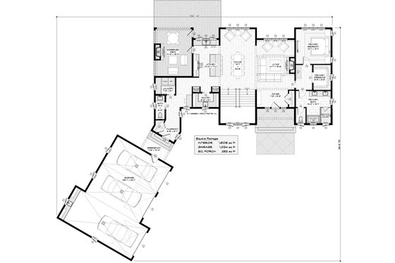 Floor Plan - Main Floor for Farmhouse House Plan #928-393 - 5 bed, 3.5 bath