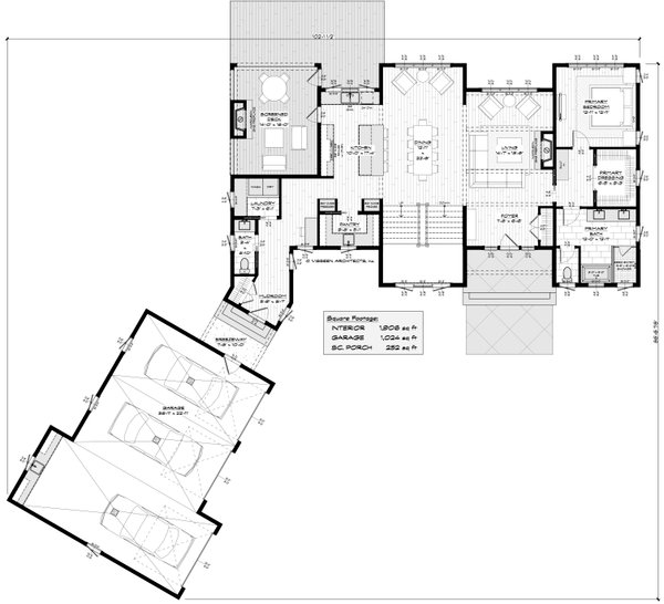 House Blueprint - Farmhouse Floor Plan - Main Floor Plan #928-393