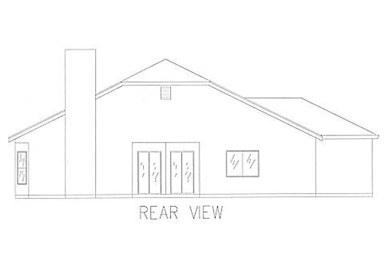 Exterior - Rear Elevation for Traditional House Plan #437-8 - 3 bed, 2 bath