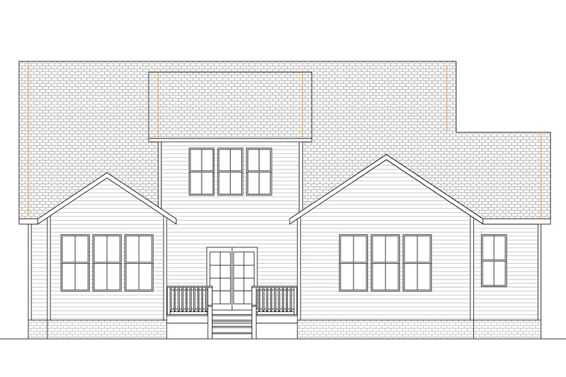House Blueprint - Exterior - Rear Elevation for Country House Plan #1080-8 - 4 bed, 3 bath