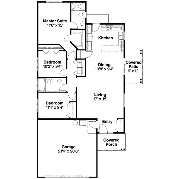 House Plan Design - Ranch Floor Plan - Main Floor Plan #124-591