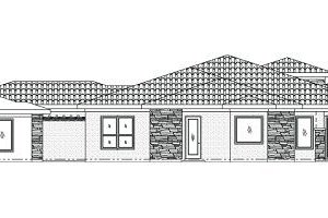 Exterior - Rear Elevation for Mediterranean House Plan #24-249 - 4 bed, 3.5 bath