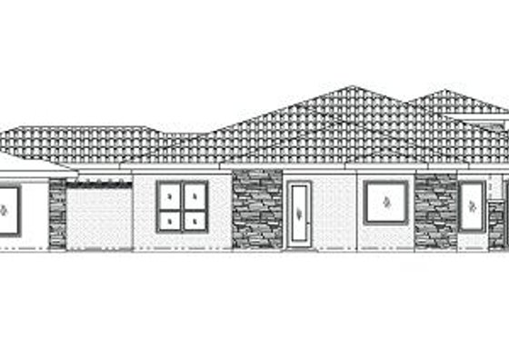 Exterior - Rear Elevation for Mediterranean House Plan #24-249 - 4 bed, 3.5 bath