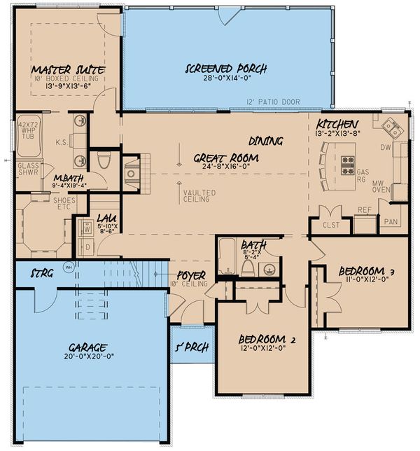 Architectural House Design - European Floor Plan - Main Floor Plan #923-38