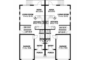 Floor Plan - Main Floor for Craftsman House Plan #126-203 - 3 bed, 2.5 bath