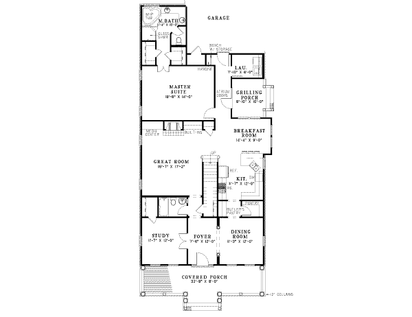 Dream House Plan - Colonial Floor Plan - Main Floor Plan #17-2117