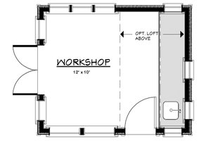 Floor Plan - Other Floor for Contemporary House Plan #917-21, 0.5 bath
