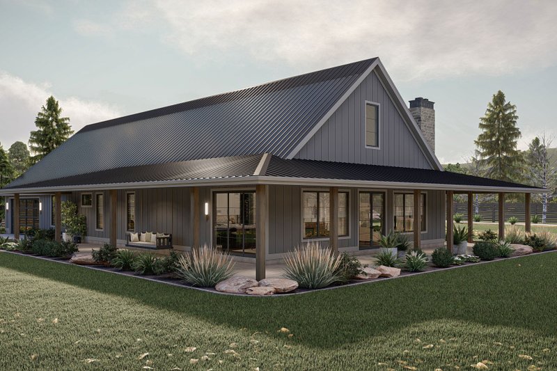 Architectural House Design - Exterior - Other Elevation 1 for Barndominium House Plan #455-531 - 3 bed, 2 bath