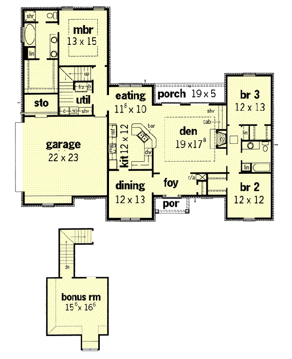 Traditional Floor Plan - Main Floor Plan #16-160