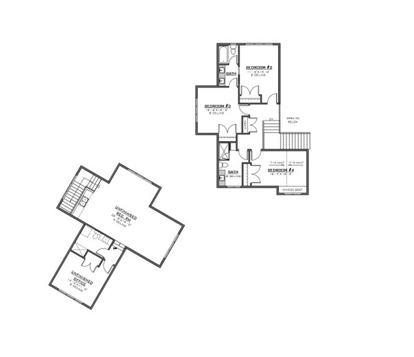 Craftsman Floor Plan - Upper Floor Plan #1086-5