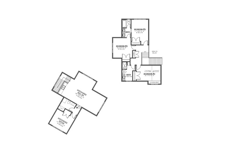 House Plan Design - Floor Plan - Upper Floor for Craftsman House Plan #1086-5 - 4 bed, 3.5 bath
