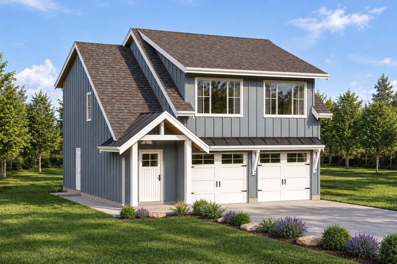 Home Plan - Exterior - Front Elevation 2 for Farmhouse House Plan #1100-163 - 2 bed, 1.5 bath