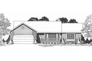 Ranch Exterior - Front Elevation Plan #58-123