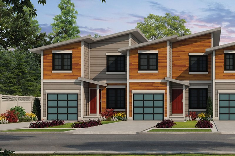 Dream House Plan - Exterior - Front Elevation 4 for Contemporary House Plan #20-2464 - 12 bed, 12.5 bath