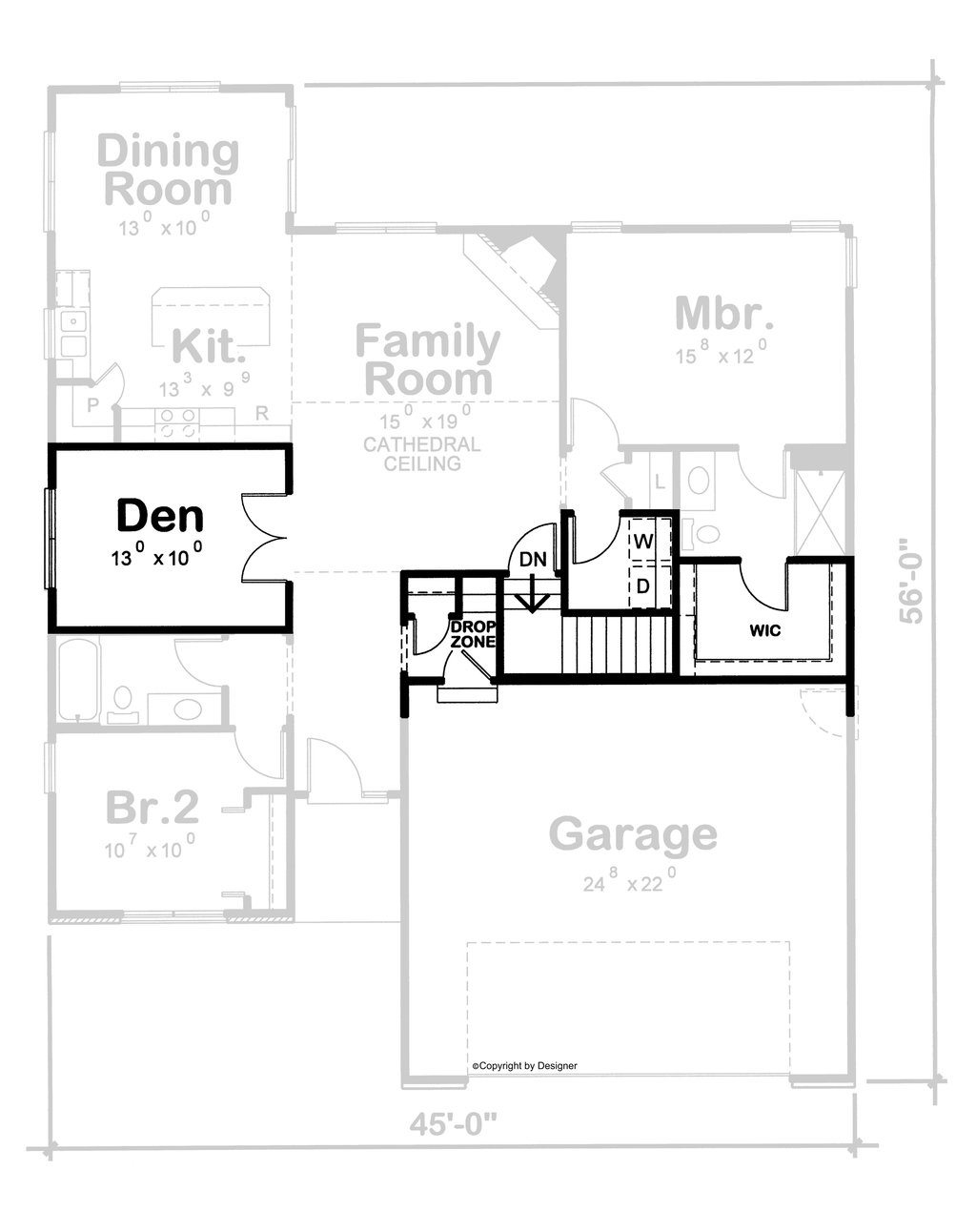 Floor Plan - Other Floor for Traditional House Plan #20-1791 - 3 bed, 2 bath