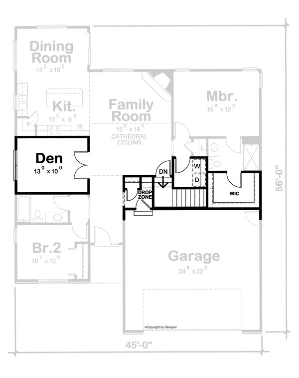 Floor Plan - Other Floor for Traditional House Plan #20-1791 - 3 bed, 2 bath