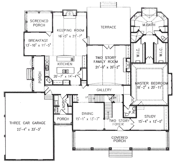 Southern Floor Plan - Main Floor Plan #54-109