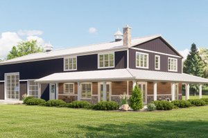 Barndominium Exterior - Front Elevation Plan #1064-265