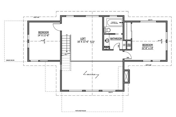 Craftsman Floor Plan - Upper Floor Plan #899-5