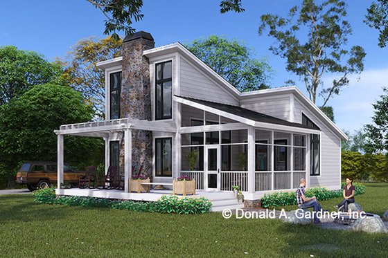 Exterior - Front Elevation 3 for Modern House Plan #929-1198 - 1 bed, 1 bath