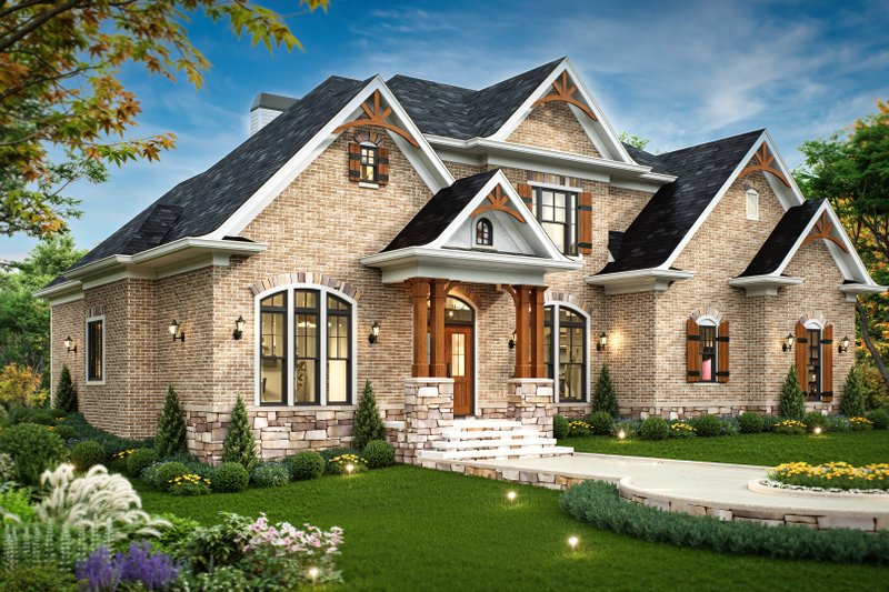 Dream House Plan - Exterior - Front Elevation 4 for Traditional House Plan #119-477 - 4 bed, 3.5 bath