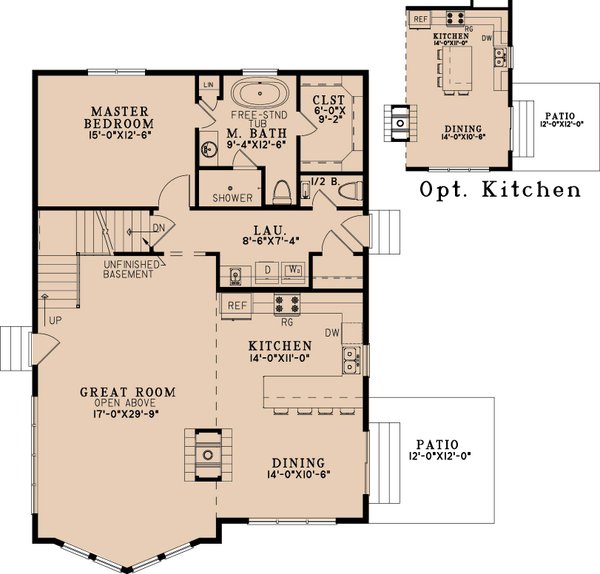 House Blueprint - Cabin Floor Plan - Main Floor Plan #923-407