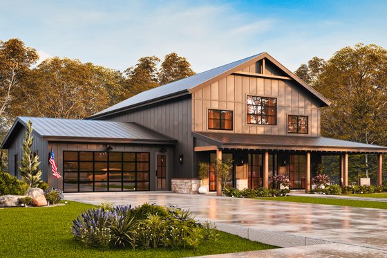 Exterior - Front Elevation 7 for Farmhouse House Plan #54-687 - 3 bed, 2.5 bath