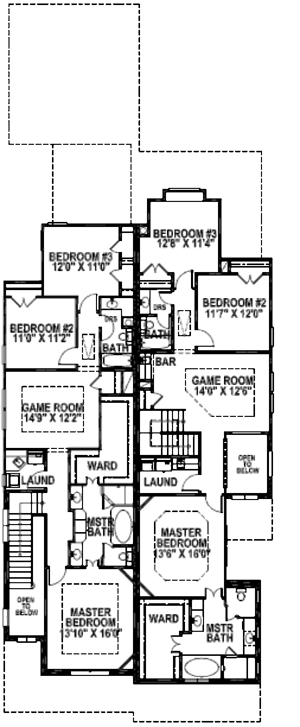 Bungalow Floor Plan - Upper Floor Plan #141-310