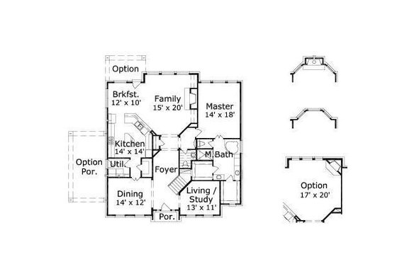 Floor Plan - Main Floor for Colonial House Plan #411-509 - 4 bed, 3.5 bath