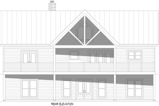 Exterior - Rear Elevation 1 for Country House Plan #932-1122 - 2 bed, 2 bath