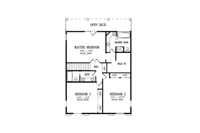 Home Plan - Floor Plan - Upper Floor for Adobe / Southwestern House Plan #1-788 - 4 bed, 3 bath