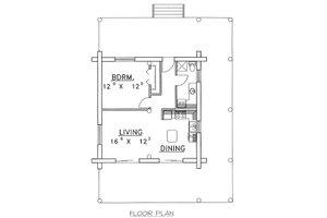Floor Plan - Main Floor for Log House Plan #117-505 - 1 bed, 1 bath