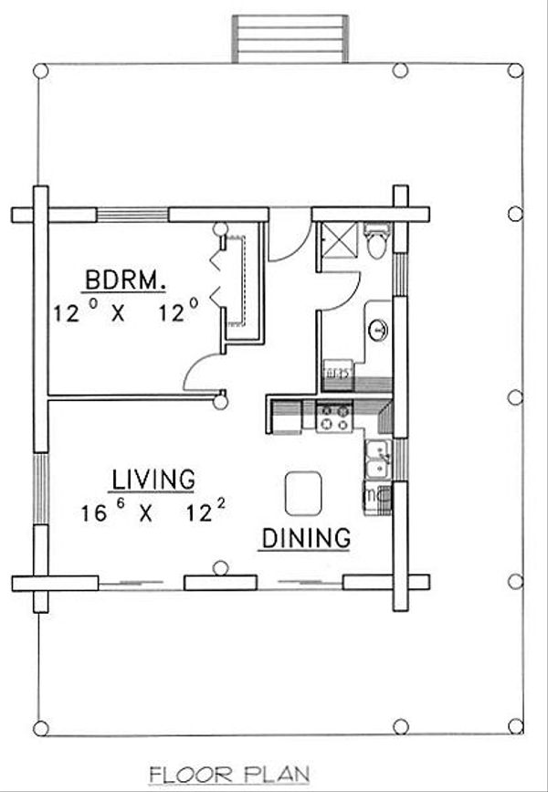 House Design - Log Floor Plan - Main Floor Plan #117-505