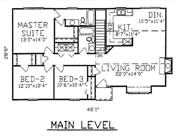 Home Plan - Ranch Floor Plan - Main Floor Plan #405-160