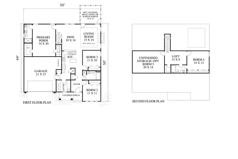 House Blueprint - Floor Plan - Main Floor for Country House Plan #1053-82 - 4 bed, 3 bath