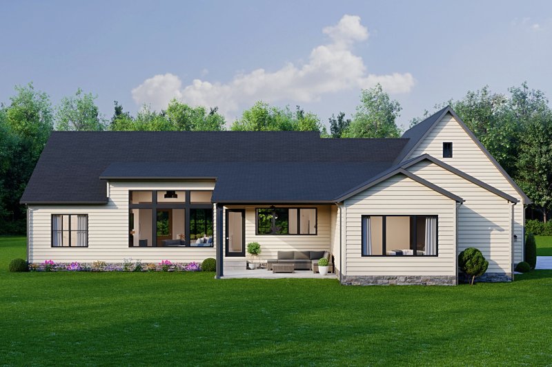 Architectural House Design - Exterior - Rear Elevation 1 for Country House Plan #1089-23 - 3 bed, 2 bath