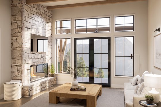 Interior - Family Room for Cabin House Plan #1114-6 - 3 bed, 2 bath