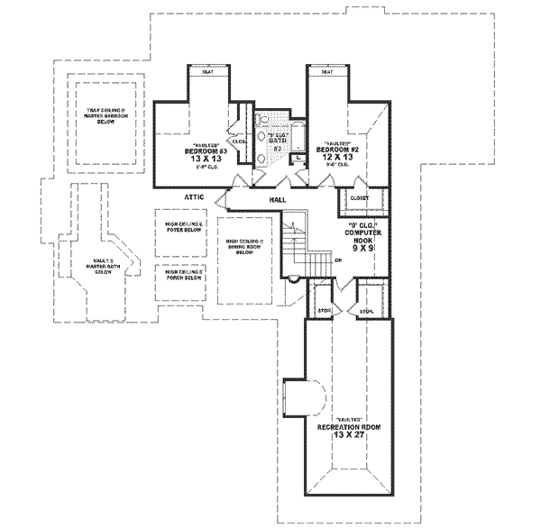 European Floor Plan - Upper Floor Plan #81-367