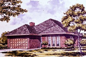 Ranch Exterior - Front Elevation Plan #30-148