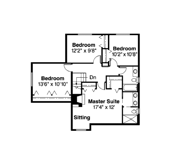 Farmhouse Floor Plan - Upper Floor Plan #124-196