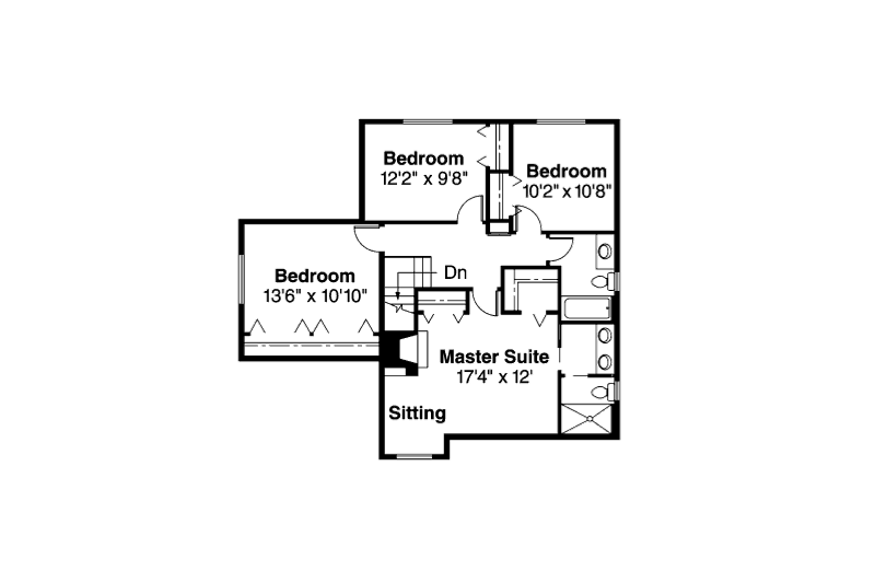 Home Plan - Floor Plan - Upper Floor for Farmhouse House Plan #124-196 - 4 bed, 2.5 bath