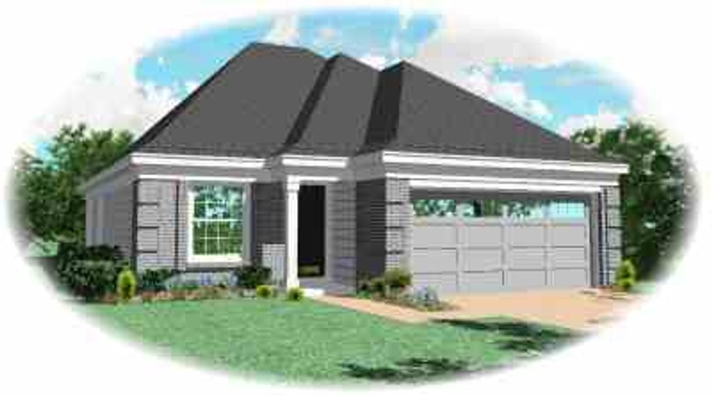 Exterior - Front Elevation 2 for Southern House Plan #81-172 - 3 bed, 2 bath