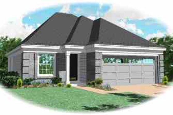 Exterior - Front Elevation for Southern House Plan #81-172 - 3 bed, 2 bath
