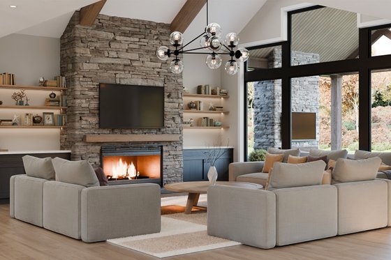 Interior - Family Room 1 for Farmhouse House Plan #1089-64 - 4 bed, 4 bath