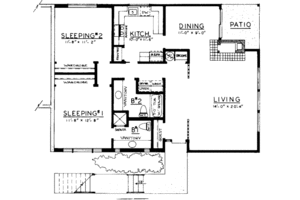 Floor Plan - Lower Floor for Traditional House Plan #303-273 - 2 bed, 2 bath