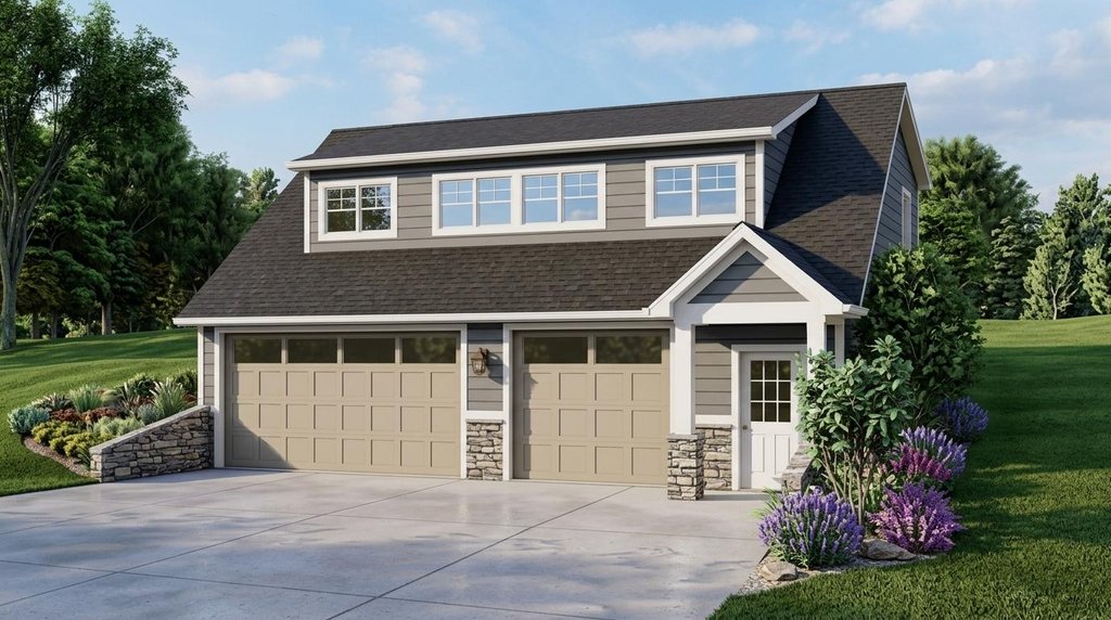 Exterior - Front Elevation 2 for Cottage House Plan #1064-25 - 2 bed, 1.5 bath
